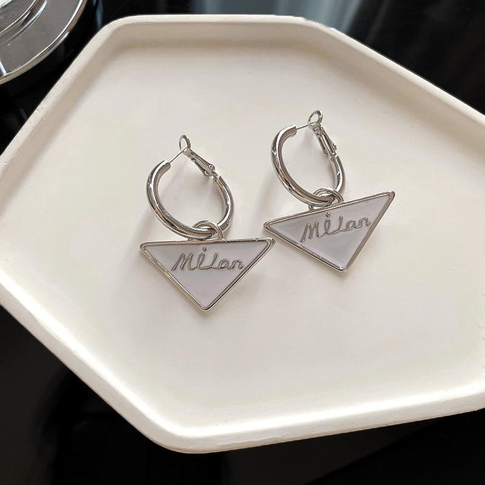 New Triangle Drop Oil Letter Women's Stud Earrings
