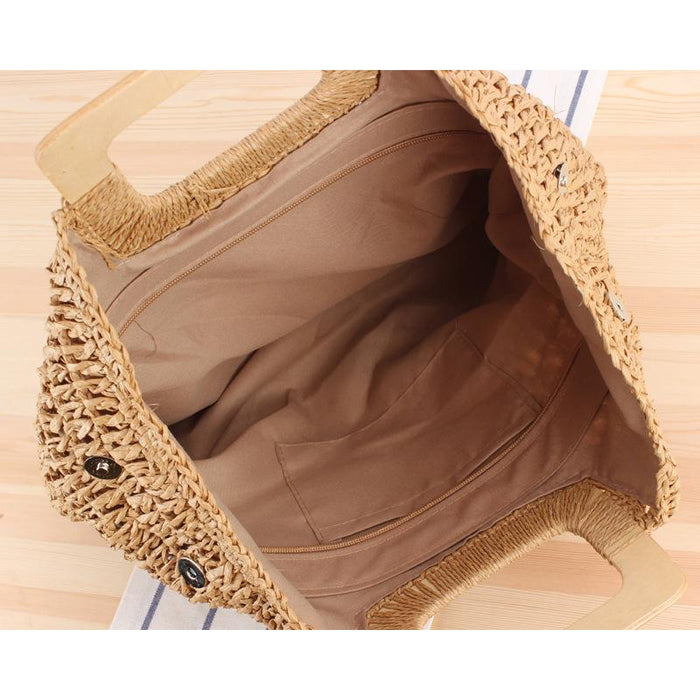 Lightweight Portable Straw Woven Large-capacity Bag