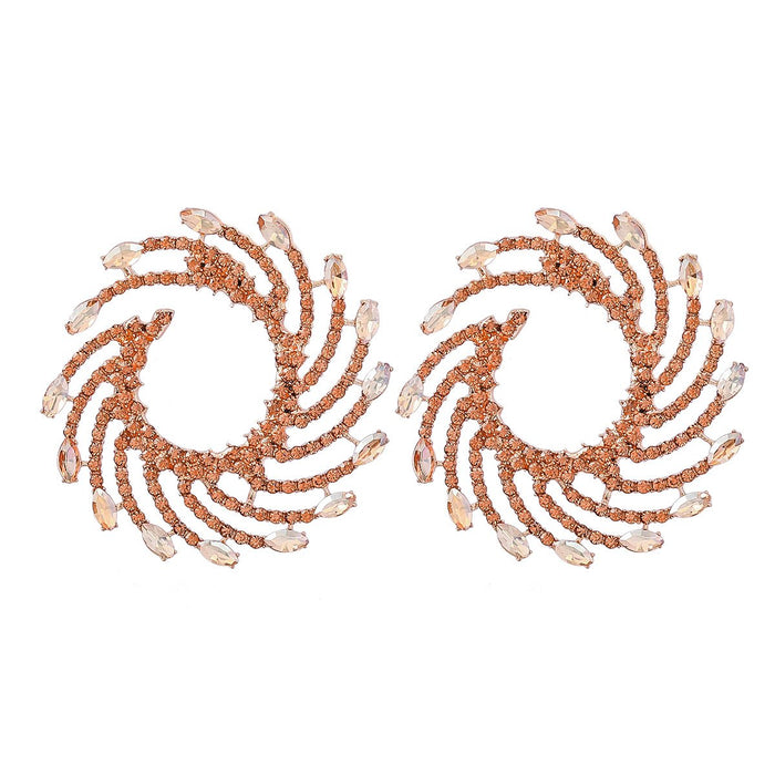Women's Exaggerated Spiral Alloy Sunflower Earrings