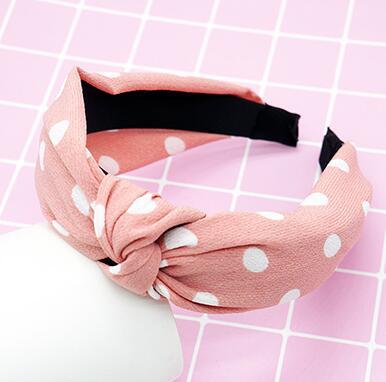 New Flower Headband Women Solid Color Knotted Hairband