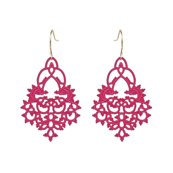 Trend Color Leaf Hollowed Out Exaggerated Candy Color Earrings