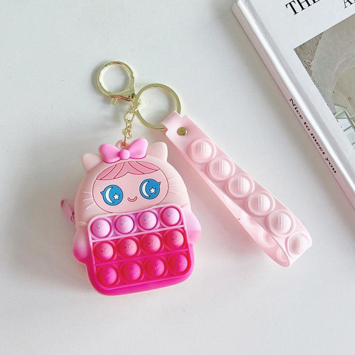 Cartoon creative silicone mini bag rabbit pendant keychain