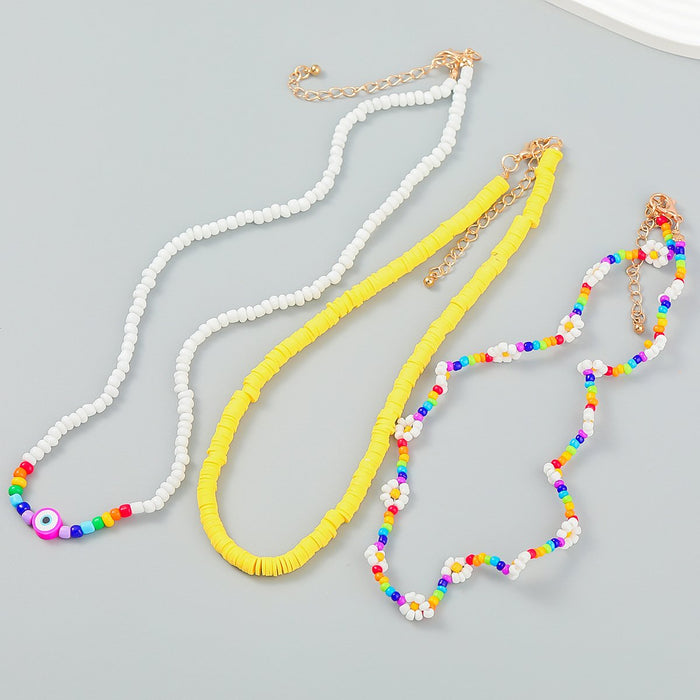 Boho Clavicle Chain Floral Handwoven Bead Necklace