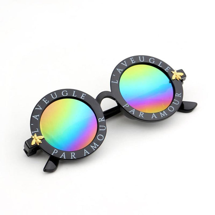 Children's Sunglasses letter round frame glasses