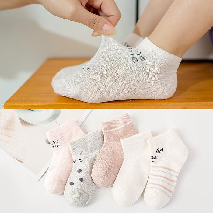 Spring Summer Children's Mesh Cartoon Cotton Boat Socks