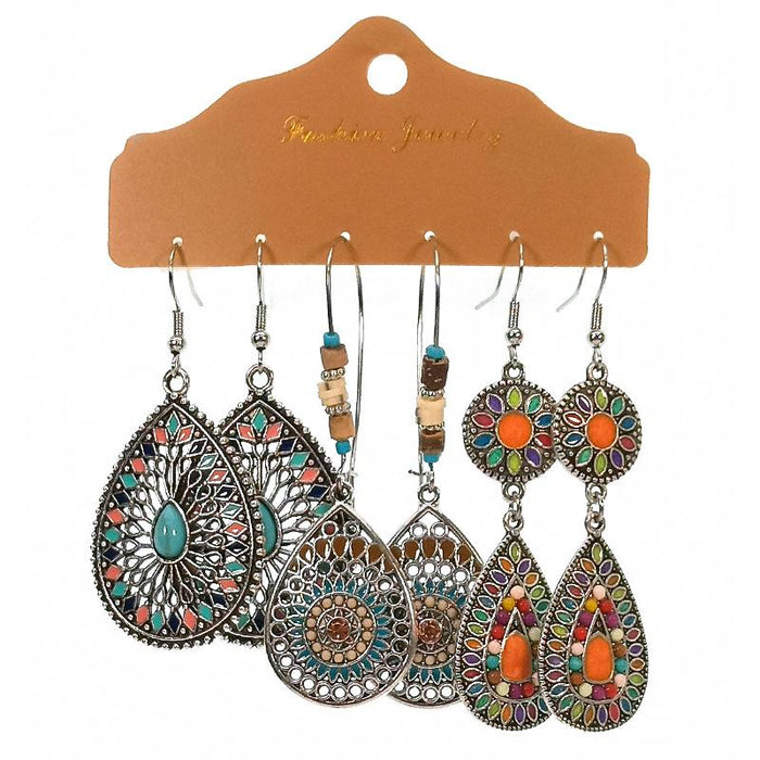 3 pairs/set Earrings Bohemian Style Jewelry X0X36213