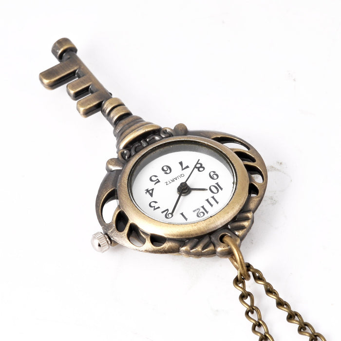 Bronze Pendant Key Shape Small Pocket Watch Ll3724