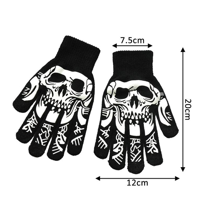 Skeleton Luminous Full Fingers Breathable Gloves