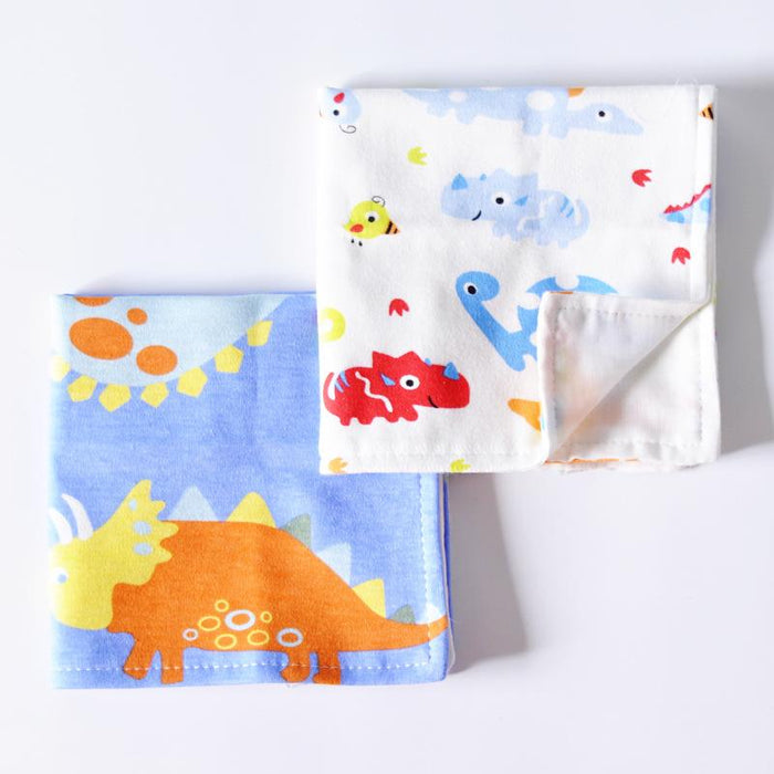 2Pcs/set Baby Cotton + Gauze Double-layer Square Saliva Towel