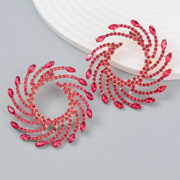 Women's Exaggerated Spiral Alloy Sunflower Earrings