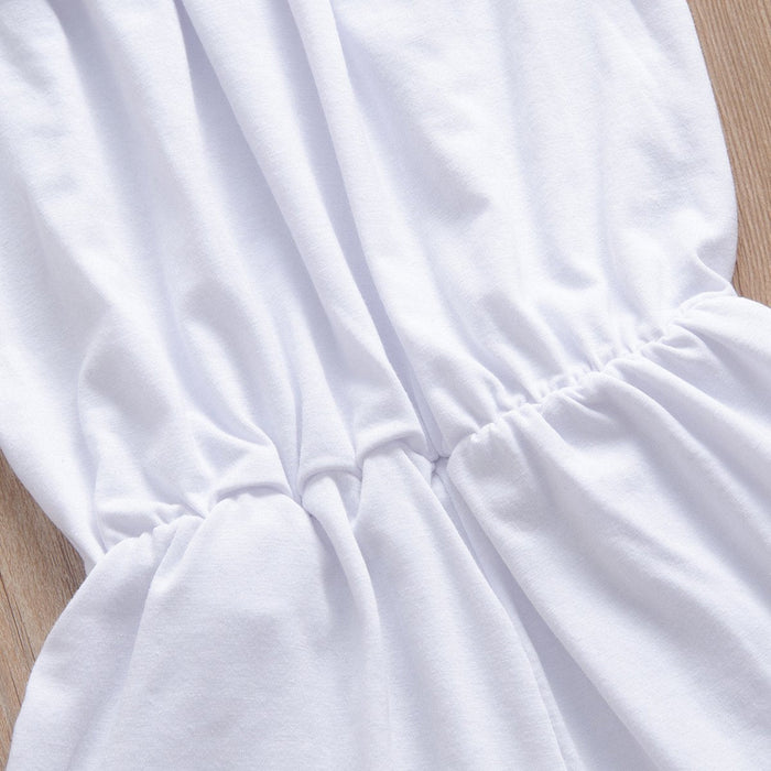 Solid colour lotus leaf collar Jumpsuit sleeveless Jumpsuit