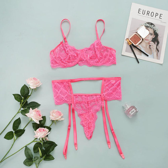 Women's Lace Underwear Sexy Lingerie Two Piece Set