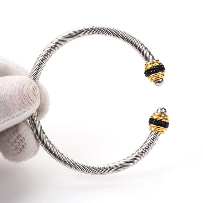 New Simple Twisted Pair Fashion Personality Titanium Steel Bracelet Bangle