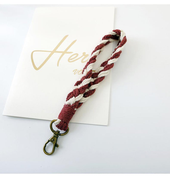 Cotton Rope Handmade Woven Wrist with Key Chain