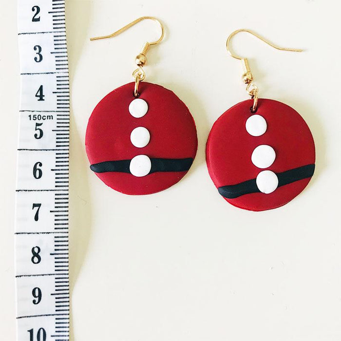 Green Handmade DIY Soft Clay Geometric Flower Earrings