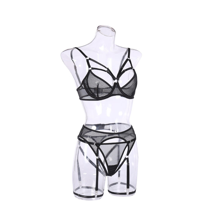 Sexy Lingerie Women Mesh Garter Underwear Set