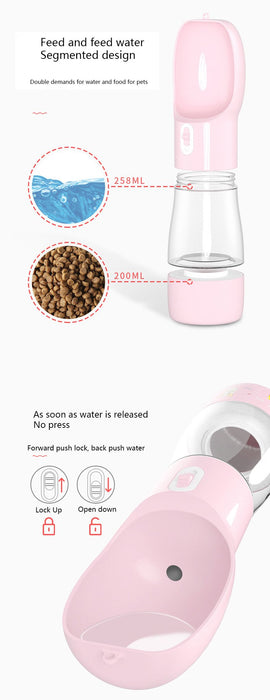 Pet Dog Feeding Bowl Portable Water Food Bottle