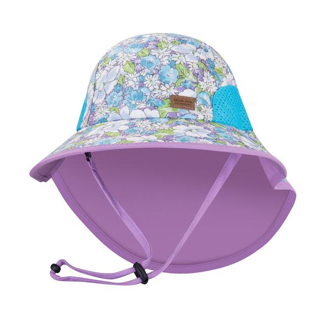 Purple Floral Children's Outdoor UV Proof Baby Fisherman Hat