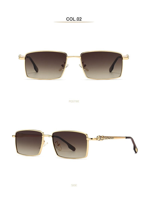 Small box cheetah men's and women's Metal Sunglasses