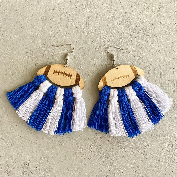 Vintage Braided Wooden Tassel Earrings for Women