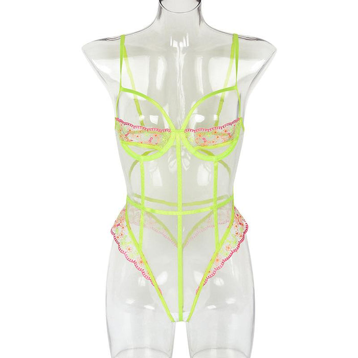 Women Lace Mesh One-piece Babydoll Underwear Sexy Bodysuit