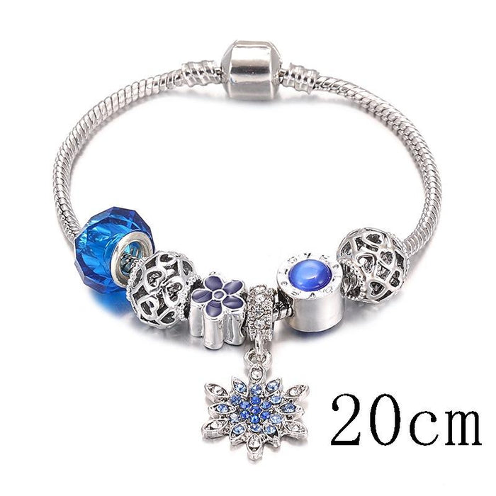 Snowflake pendant glass DIY diamond dripping Bracelet