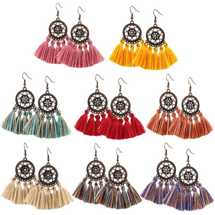Fashion Creative Bohemian Scalloped Tassel Earrings