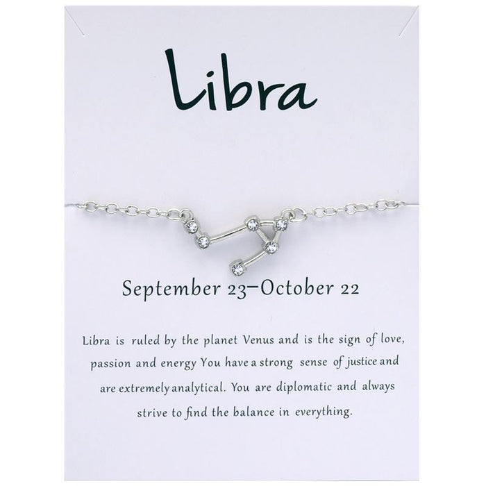 Twelve Constellations Bracelet Rhinestone Card Bracelet