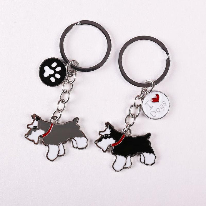 Multicolor Pet Dog Painted Zinc Alloy Keychain