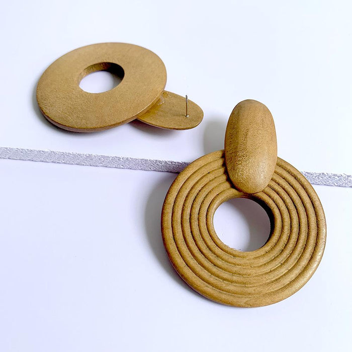 Exaggerated Geometric Large Round Earrings Jewelry