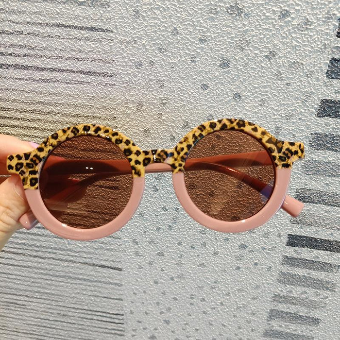 Round Frame Leopard Color Matching Children's Sunglasses