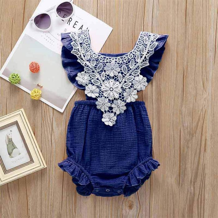 Summer Infant Jumpsuit Back Lace up Romper