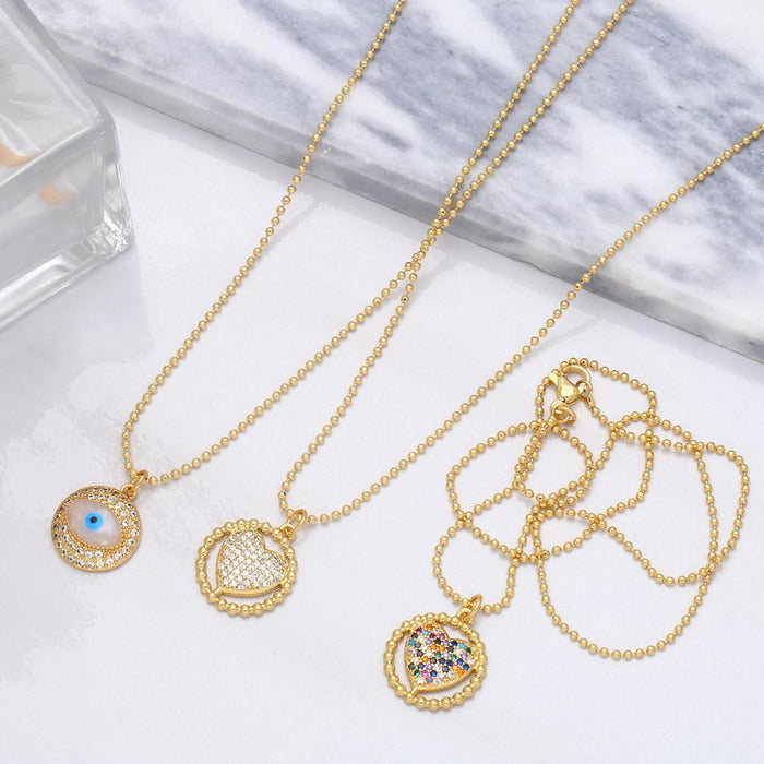 Creative Personality Geometric Round Eye Necklace