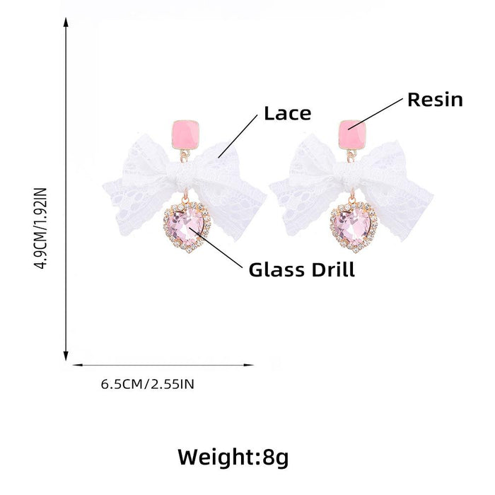 Love Bow Multi-layer Lace Hand Woven Earrings
