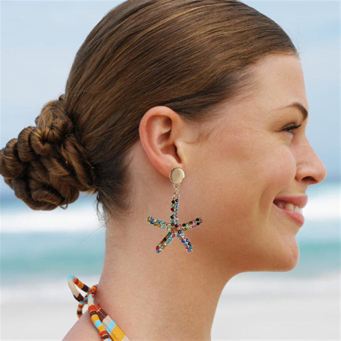 Fashion Women's Fashion Beach Accessories Earrings Inlaid Rhinestone
