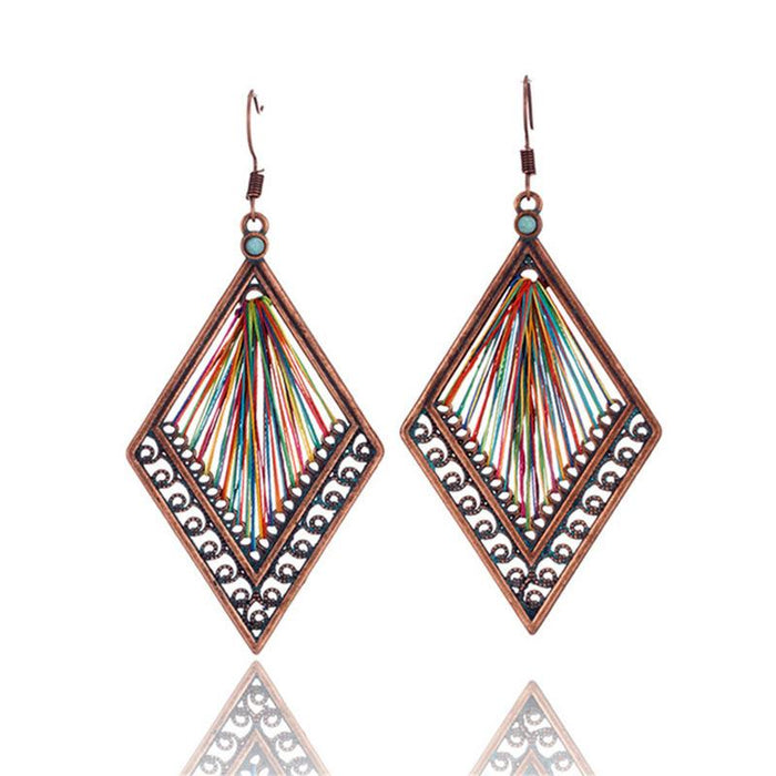 Vintage Fashion Drop Shaped Hand Woven Earrings