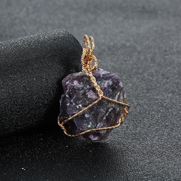 Natural Raw Irregular Stone Handmade Pendant