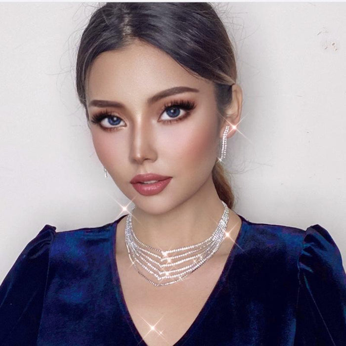 New Fashion Versatile Women's Jewelry Rhinestone Neck Chain