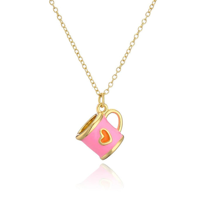 Personalized cup shape love pattern Pendant Necklace