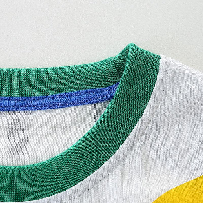 Children's T-shirt Green Pants Knit Short Sleeve Set
