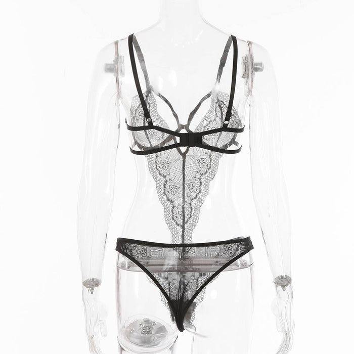 Sexy Women Lingerie Lace Backless Bodysuit