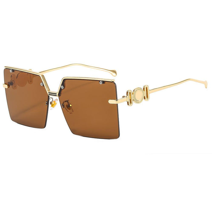 Sunglasses half frame metal gradient Sunglasses