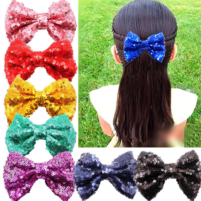 Sequin Bow Hair Clip