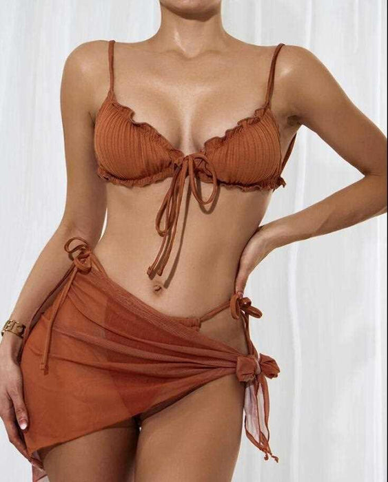 Fashion Sexy Swimsuit Women Solid Bikini Swimsuit