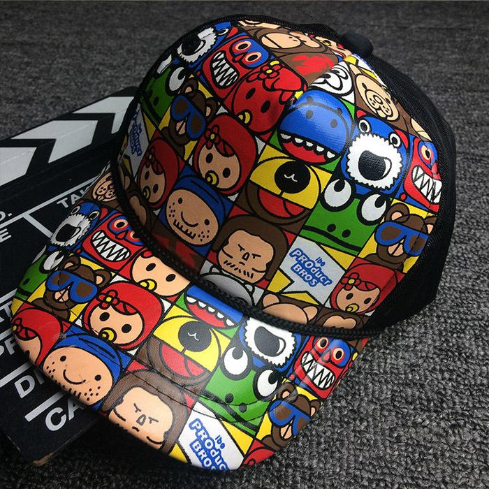 Summer Children's Cartoon Graffiti Parent-child Sunshade Cap