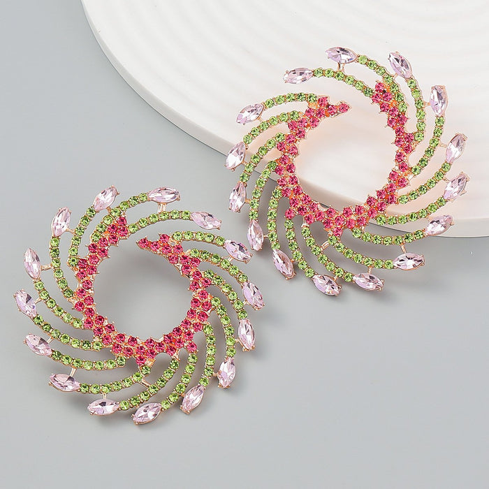 Women's Exaggerated Spiral Alloy Sunflower Earrings