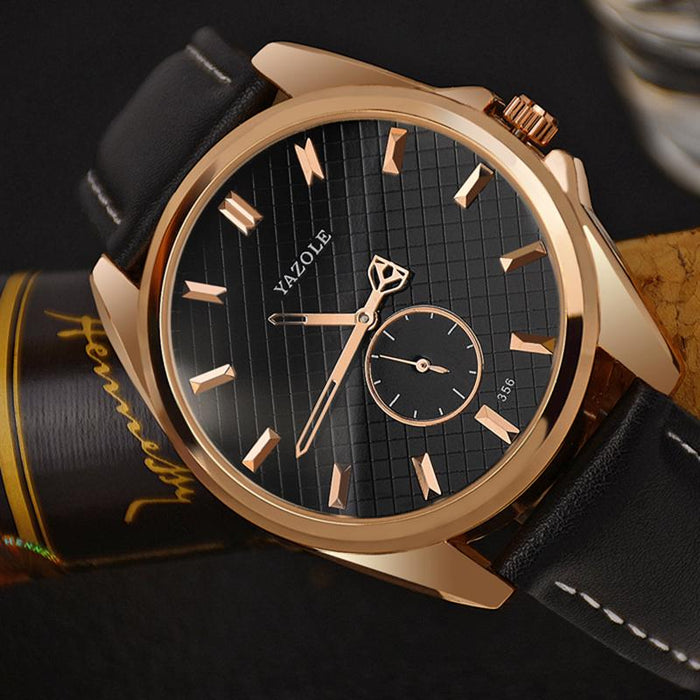 Yazole Business Small Seconds Brand Men's Watch Unique Leisure Fashion Leather Watches