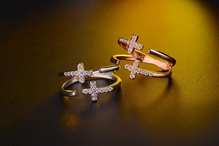 New Fashion Double Cross Open Ring