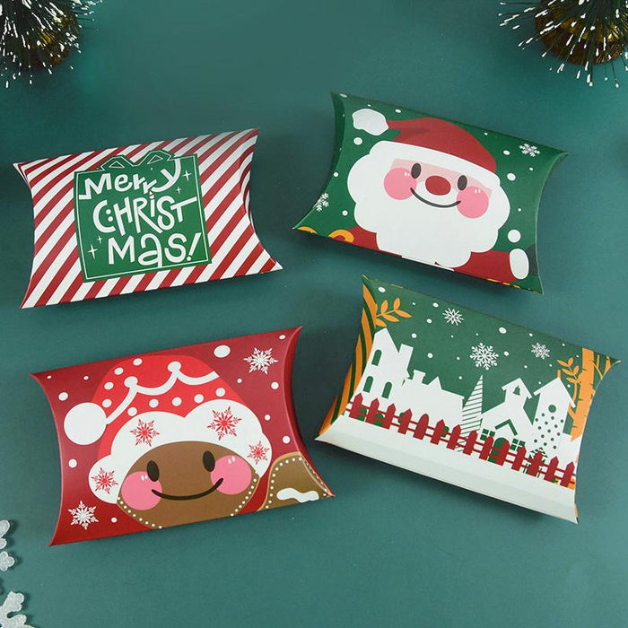 50Pcs Christmas Pillow Shape Candy Box