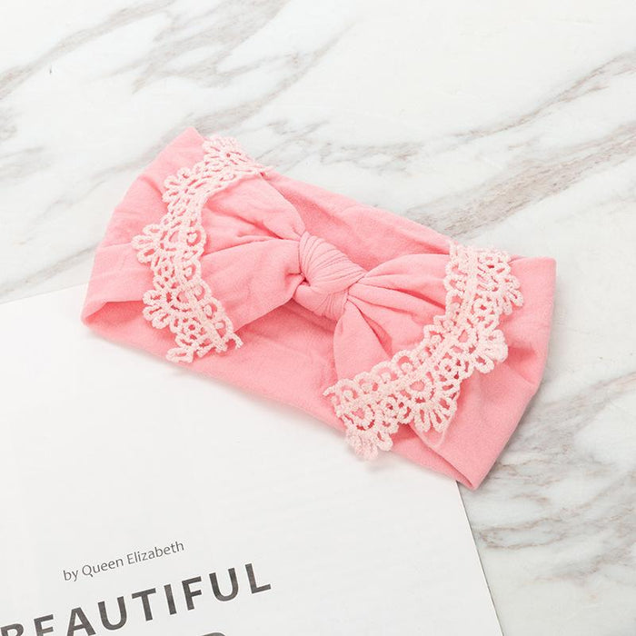 Nylon Children's Hair Band Soft Silk Stockings Baby Headband Lace Bow Hair Ornament